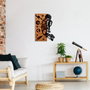 Wallity Cosmic Escultura de pared de madera y metal nogal y negro